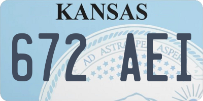 KS license plate 672AEI