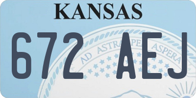 KS license plate 672AEJ
