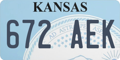 KS license plate 672AEK