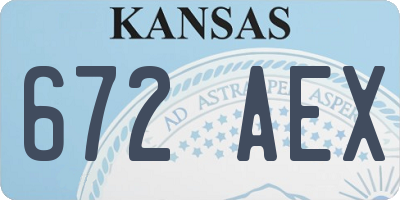 KS license plate 672AEX