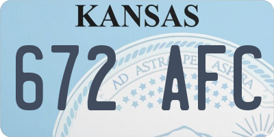 KS license plate 672AFC