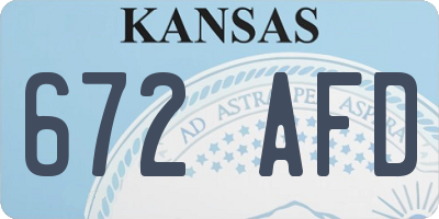 KS license plate 672AFD