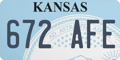 KS license plate 672AFE