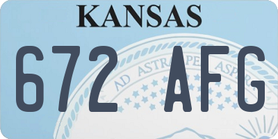 KS license plate 672AFG
