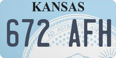 KS license plate 672AFH