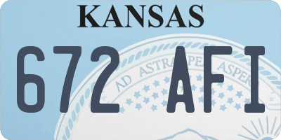 KS license plate 672AFI