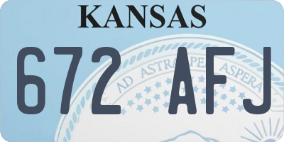 KS license plate 672AFJ