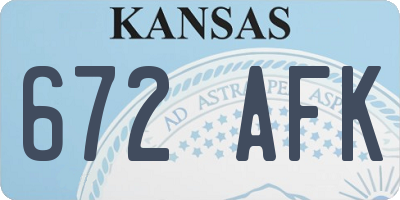 KS license plate 672AFK