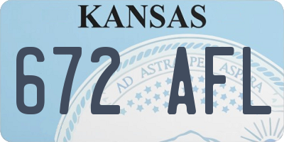 KS license plate 672AFL