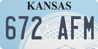 KS license plate 672AFM