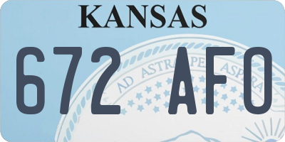 KS license plate 672AFO