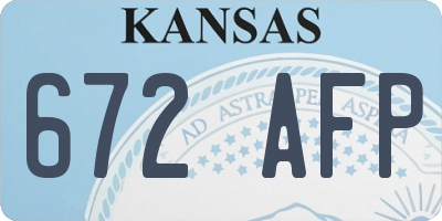 KS license plate 672AFP