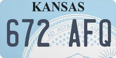 KS license plate 672AFQ
