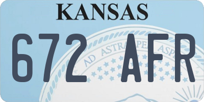 KS license plate 672AFR