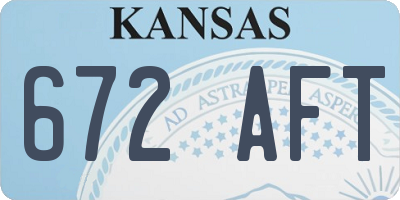 KS license plate 672AFT