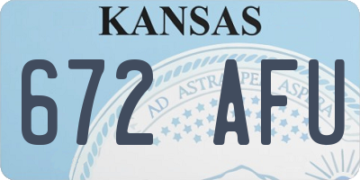 KS license plate 672AFU