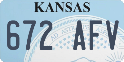 KS license plate 672AFV