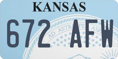 KS license plate 672AFW