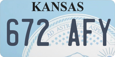KS license plate 672AFY