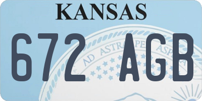 KS license plate 672AGB
