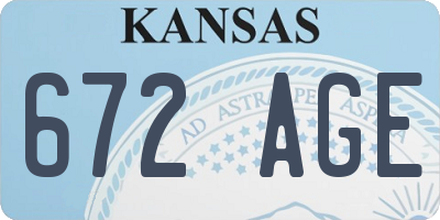 KS license plate 672AGE