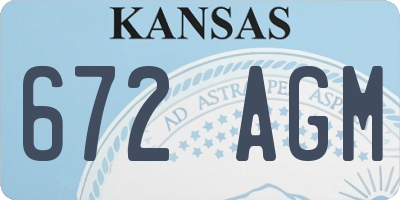 KS license plate 672AGM