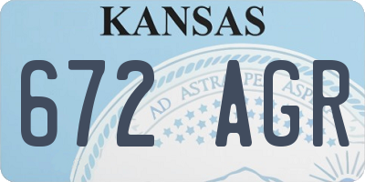 KS license plate 672AGR