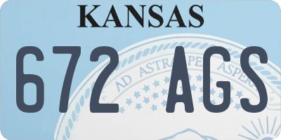 KS license plate 672AGS
