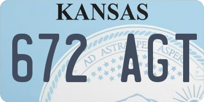 KS license plate 672AGT