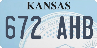 KS license plate 672AHB