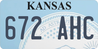 KS license plate 672AHC