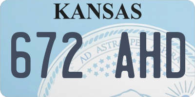 KS license plate 672AHD