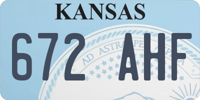 KS license plate 672AHF