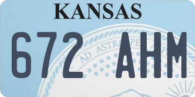 KS license plate 672AHM