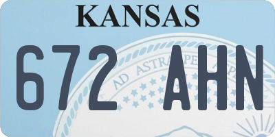 KS license plate 672AHN