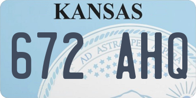 KS license plate 672AHQ