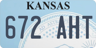 KS license plate 672AHT