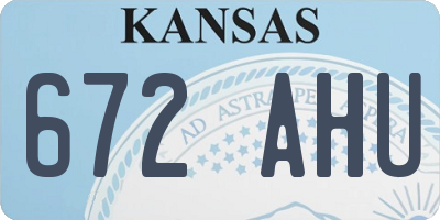 KS license plate 672AHU