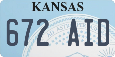 KS license plate 672AID