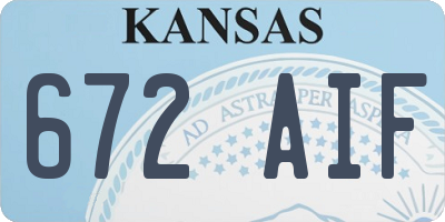 KS license plate 672AIF