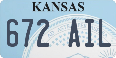 KS license plate 672AIL