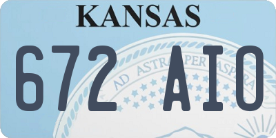 KS license plate 672AIO