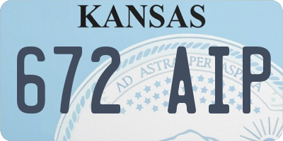 KS license plate 672AIP