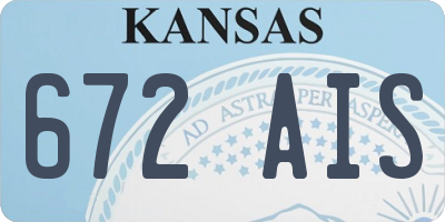 KS license plate 672AIS