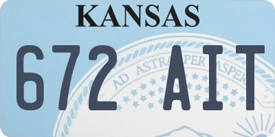 KS license plate 672AIT