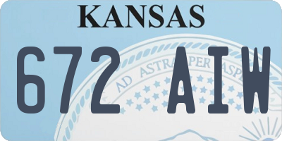 KS license plate 672AIW