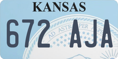 KS license plate 672AJA