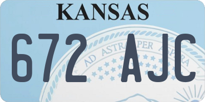 KS license plate 672AJC