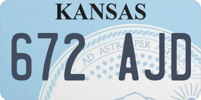 KS license plate 672AJD