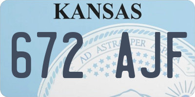 KS license plate 672AJF